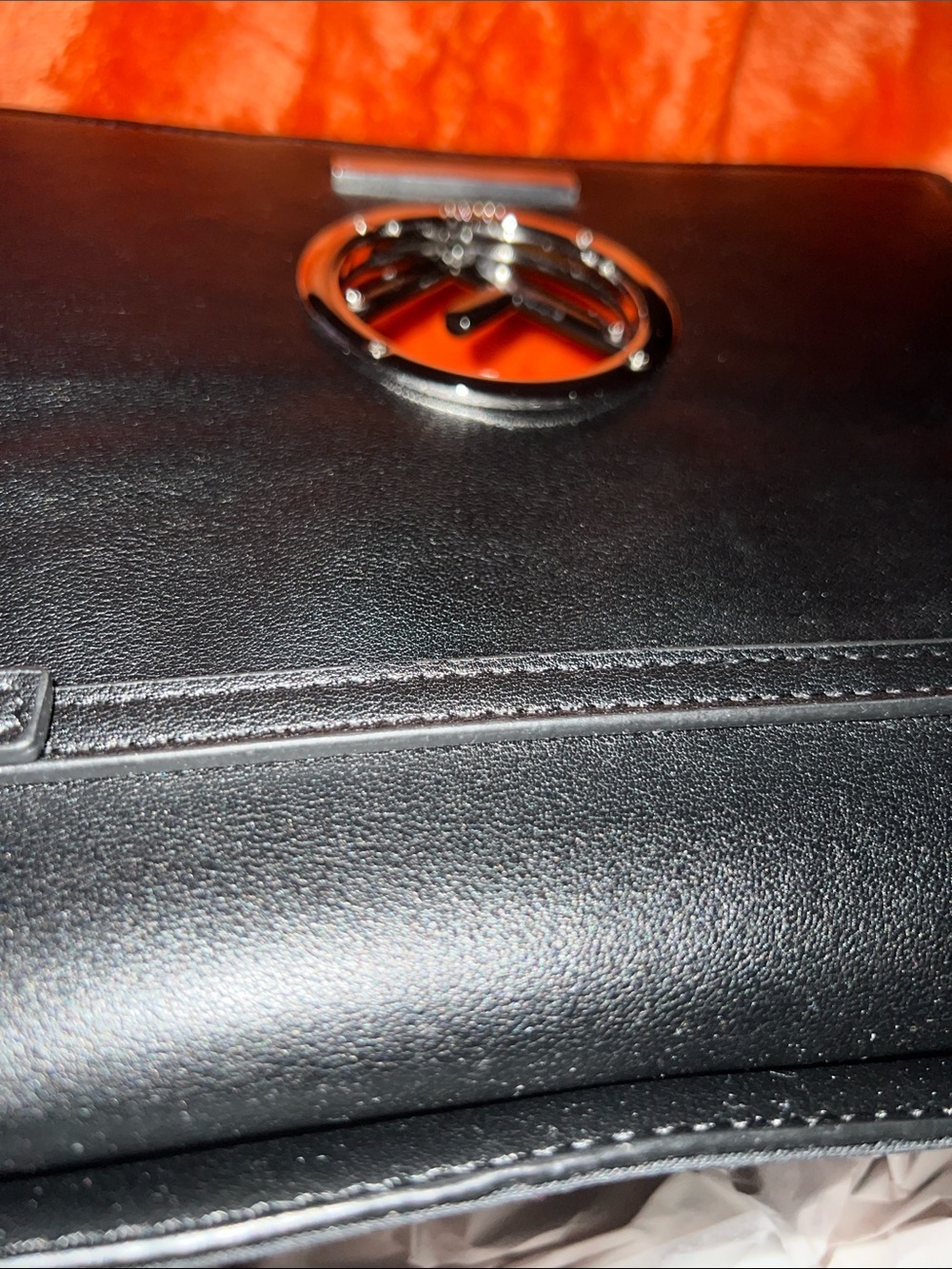 Leather Black and Brown Monogram Crossbody Bag - Picture 4 of 5